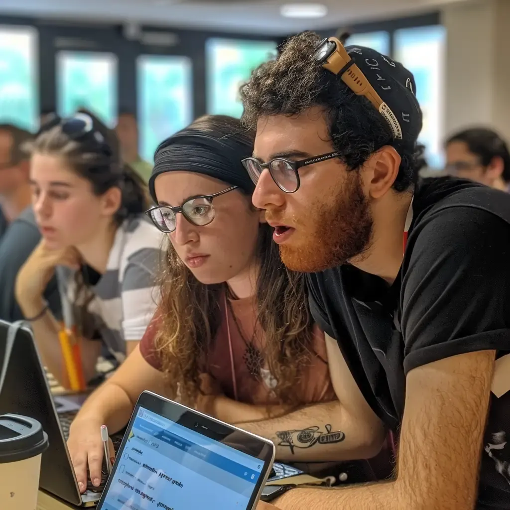 Onward Israel participants engaging in career growth by learning, practicing internship and creating activities.